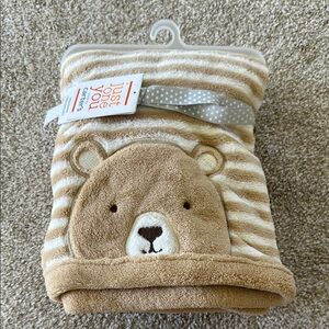 Carter’s Tan Bear Plush Blanket for Kids